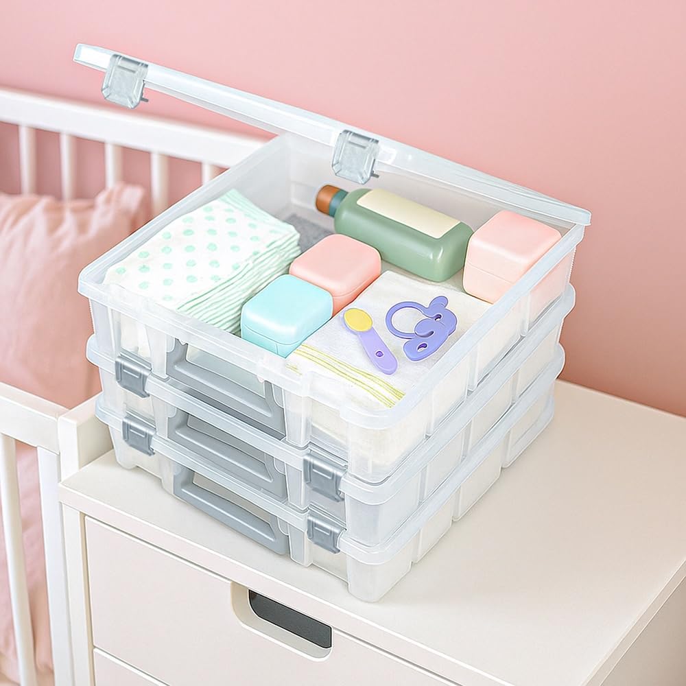 Best Kept Bathroom Cabinet Organizer | Plastic | Hair Product | Baby Bottle Storage | Food Containers | Open Core, 3 Pack