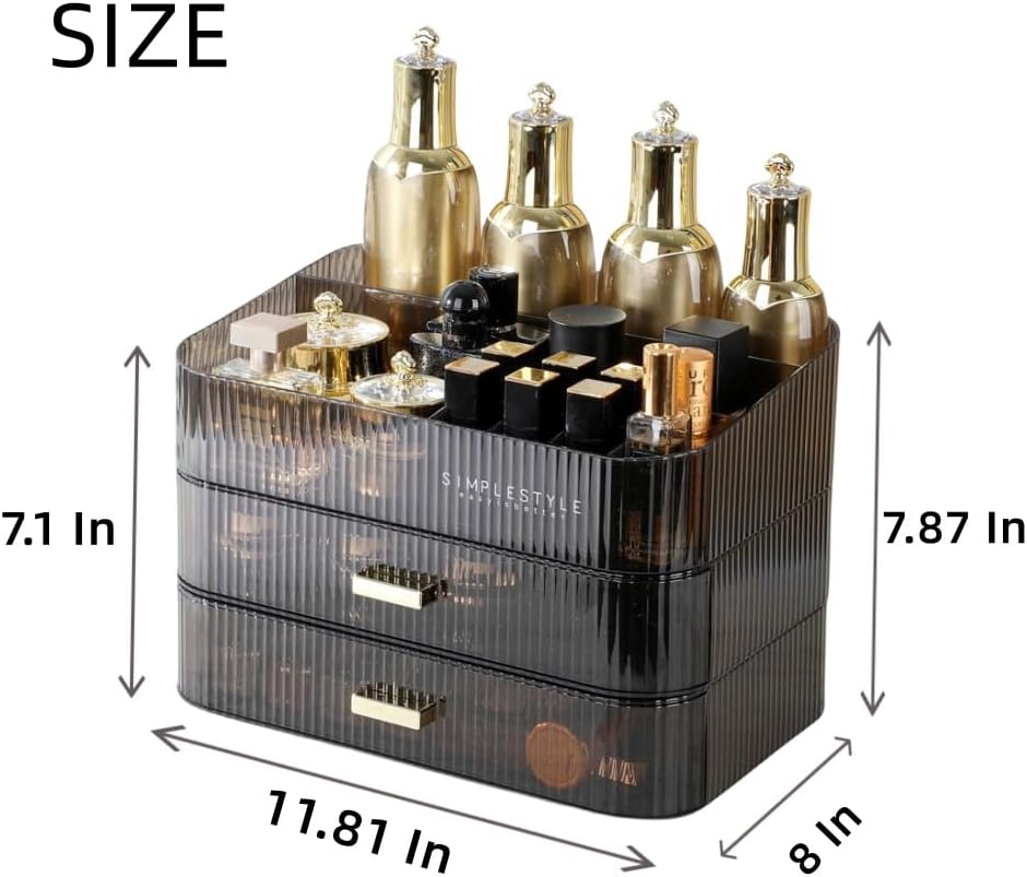 Makeup Organizer with Drawers Stackable Skincare Cosmetic Makeup organization for vanit Bathroom Desk Countertop