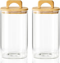 Sweejar 2 qt Glass Food Storage Jars with Airtight Lid, Half Gallon Laundry Pods Container, 64 oz Glass Jars for Laundry Room Organization, 2 Pack