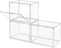 Clear Stackable Plastic Storage Bins with Magnetic Lid, Dustproof Book & Cosmetic Display Cases, Large Figures Collectibles Showcase, Shoe Box, Protection Organizer (Clear-L-3 Pack)