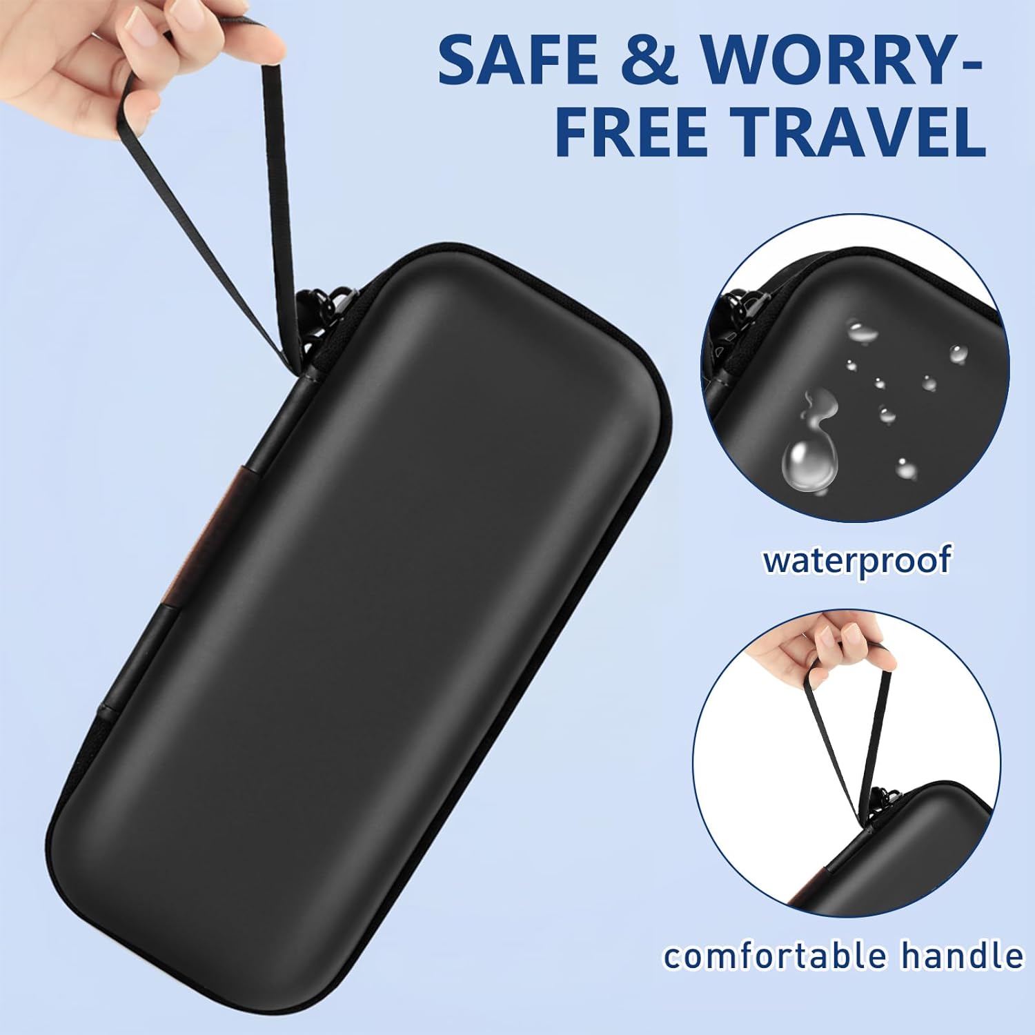 Insulin Cooler Travel Case, Portable Temperature Display Medicine Travel Cooler, Diabetes Case with 2 Reusable Ice Packs TSA Approved for Diabetic Supplies Patent Pending(Black-No Temp)