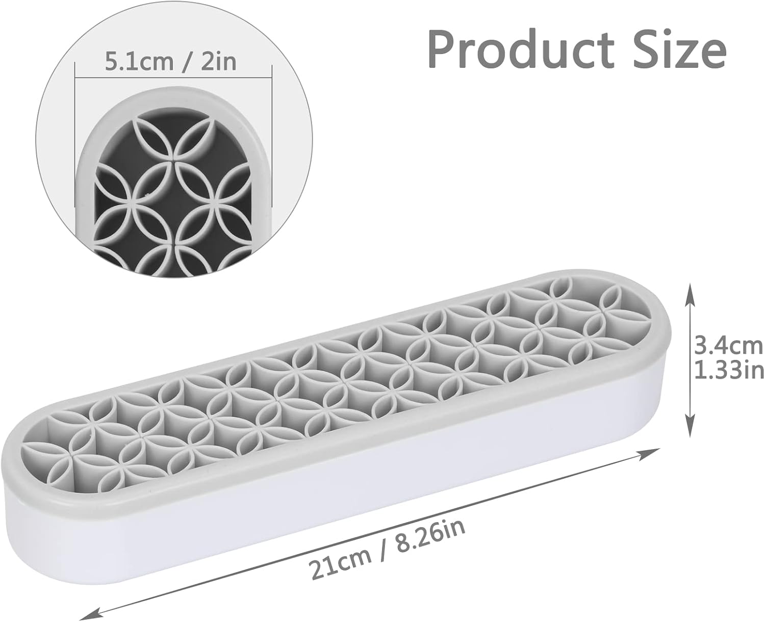 Unaone Silicone Makeup Brush Holder, Multipurpose Beauty Tool Organizer Make up Brush Storage Stand for Painting Pen Brushes Nail Clippers Drill Pens Ruler Sewing Craft Tools (Grey)