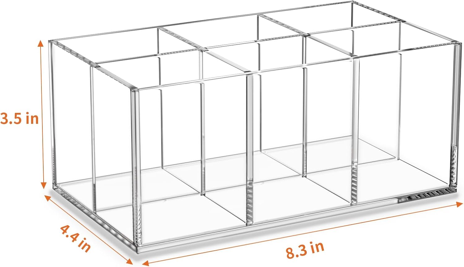 HIIMIEI Clear Makeup Brush Holder Organizer Acrylic 6-Slots Cosmetic Brushes Storage Organizer for Vanity Countertop