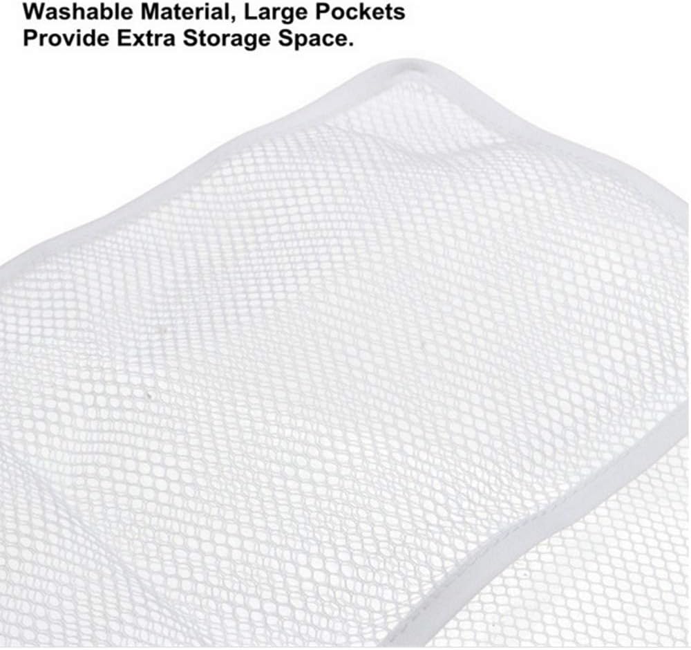 Quick Dry Fabric Bath Hanging Mesh Pockets Shower Organizer with 6-Pocket, 4 Hooks