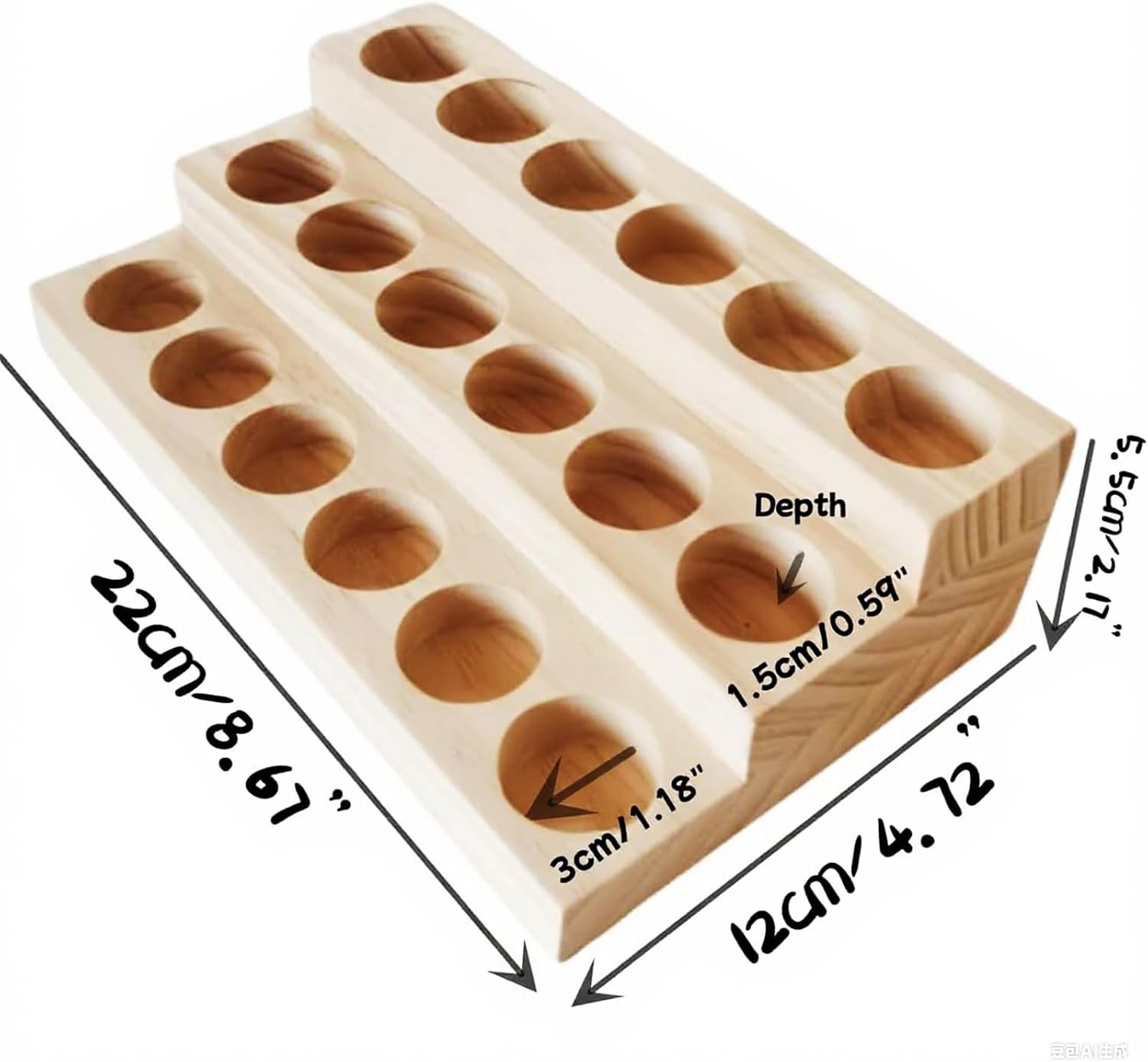 2 Pack Solid Wood Essential Oil Organizer 3-Tier Display Stand Holder Essential Oils Racks Tabletop Storage Rack for 5-20ml Bottles Perfumes and Nail Polish Compact Shelf