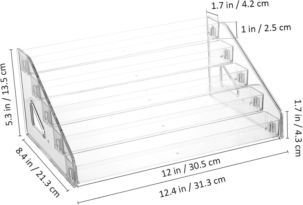 Acrylic Makeup Organizer Multi Layer Display Stand for Eyeshadow Palette Nail Polish and Perfume Storage Space Saving Design with Handles for Durable and Versatile Cosmetic Display