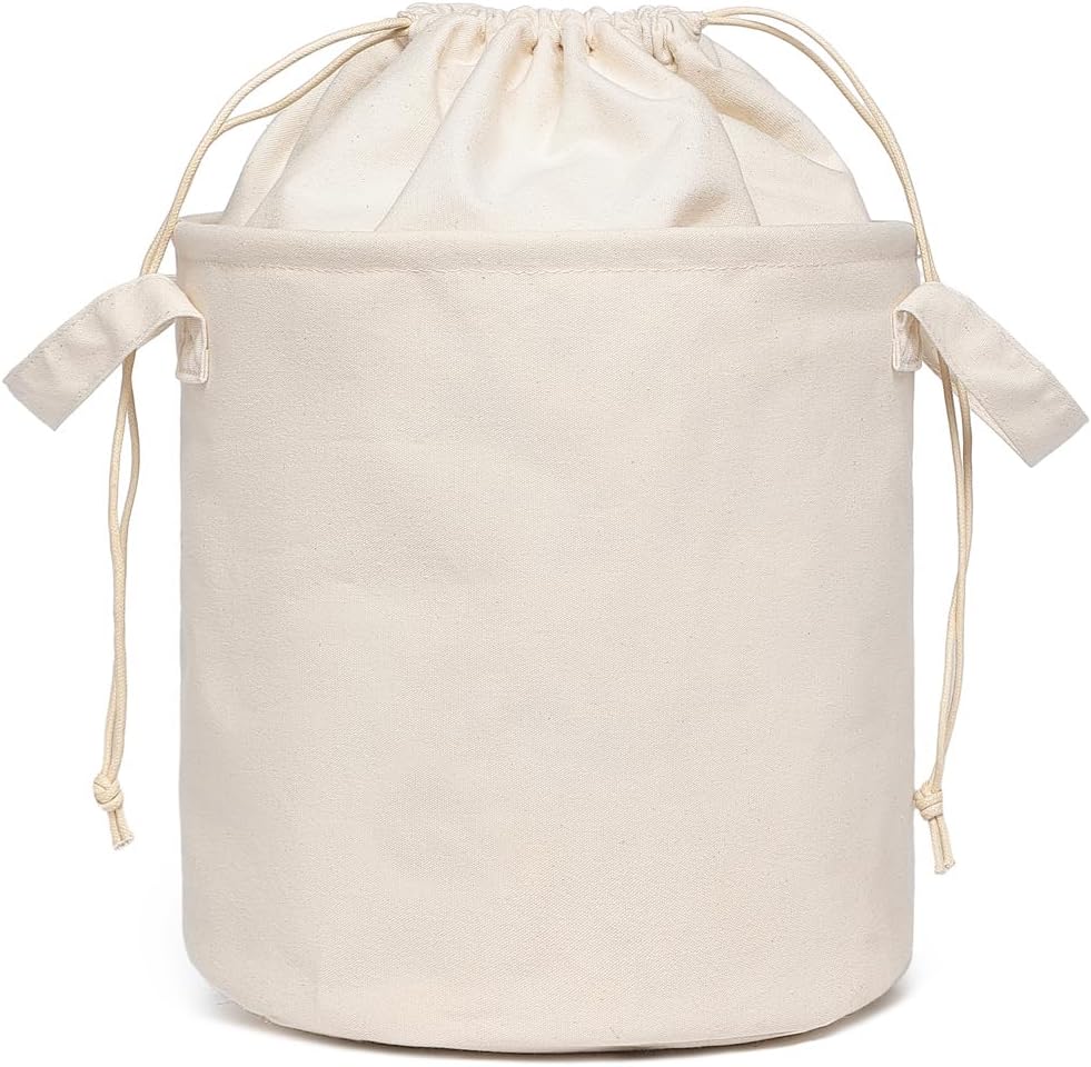 Foldable Storage Bins with Lids Cotton Canvas Rectangular Storage Box Ideal for Organization Lightweight and Durable (10.24 x 10.04)