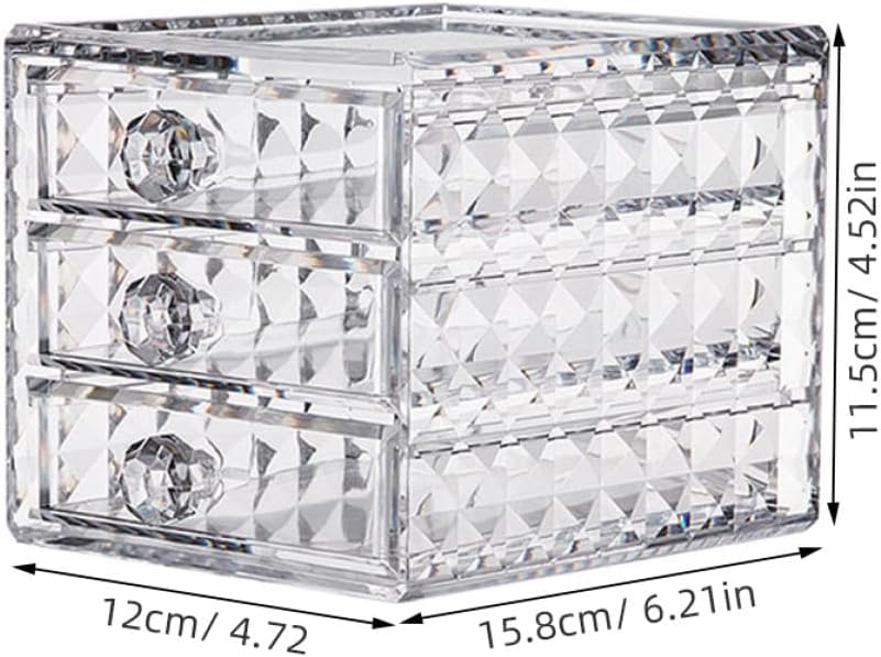 Clear Acrylic Makeup Organizer Drawer Cosmetic Storage Case for Lipsticks Skincare Desktop Organizer with Large Capacity Transparent Holder