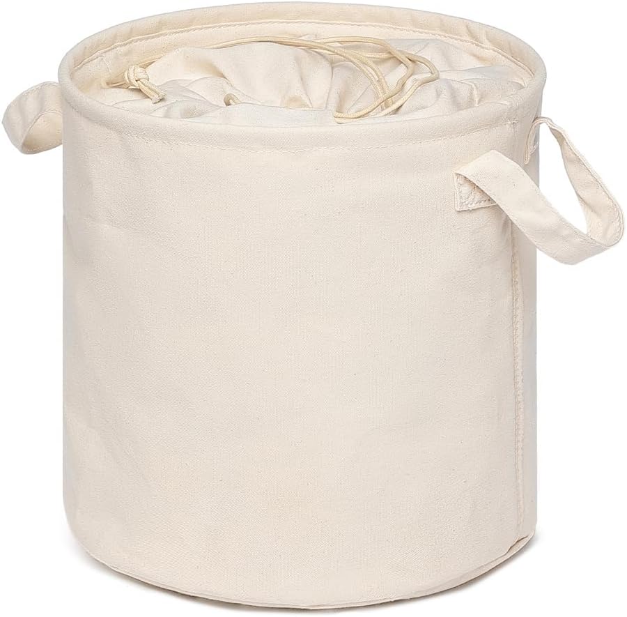 Foldable Storage Bins with Lids Cotton Canvas Rectangular Storage Box Ideal for Organization Lightweight and Durable (10.24 x 10.04)