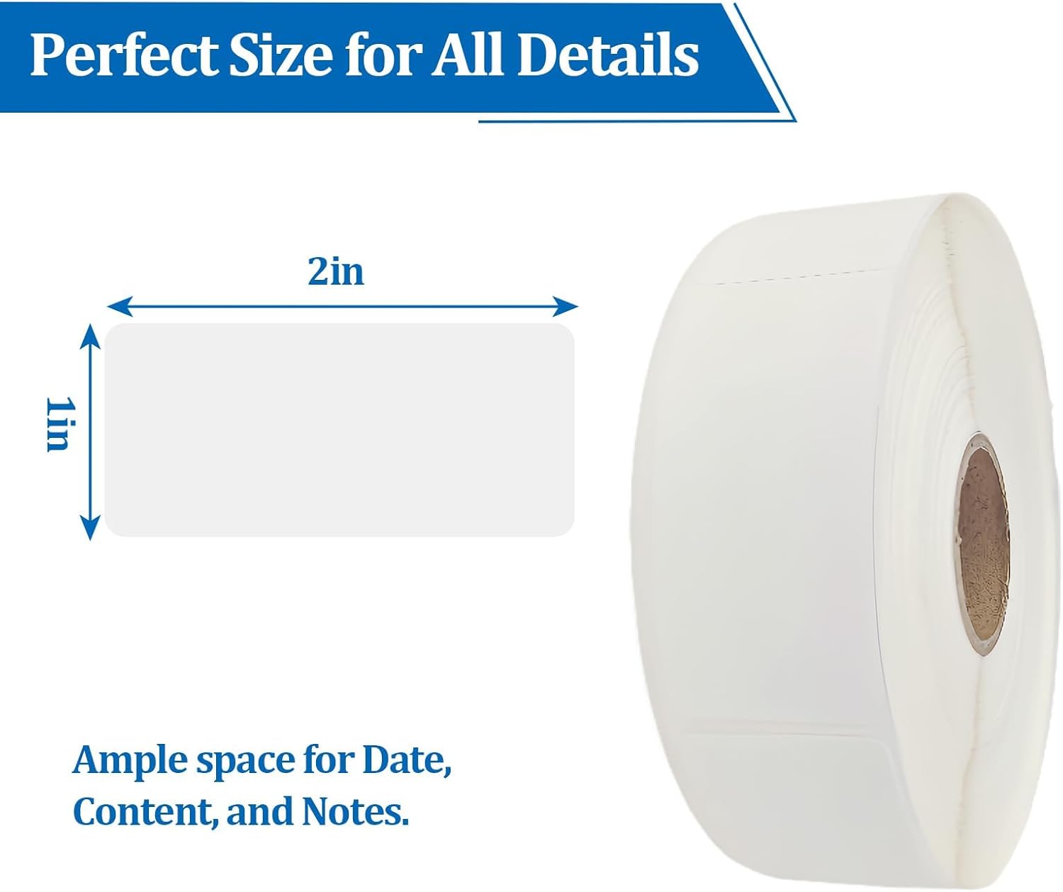 1000 Pack Blank Removable Freezer Labels Food Labels for Containers, Pantry Organization Waterproof, Write-On Freezer Labels for Kitchen, Restaurant & Grocery （1 * 2 Inch）