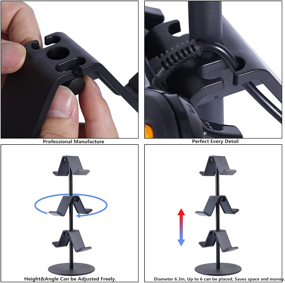 Controller Stand 3 Tier,Headphone Holder, Multi Adjustable Game Controller Headset Hanger for All Universal Gaming PC Accessories, Xbox PS4 PS5 Nintendo Switch(Smart Black)