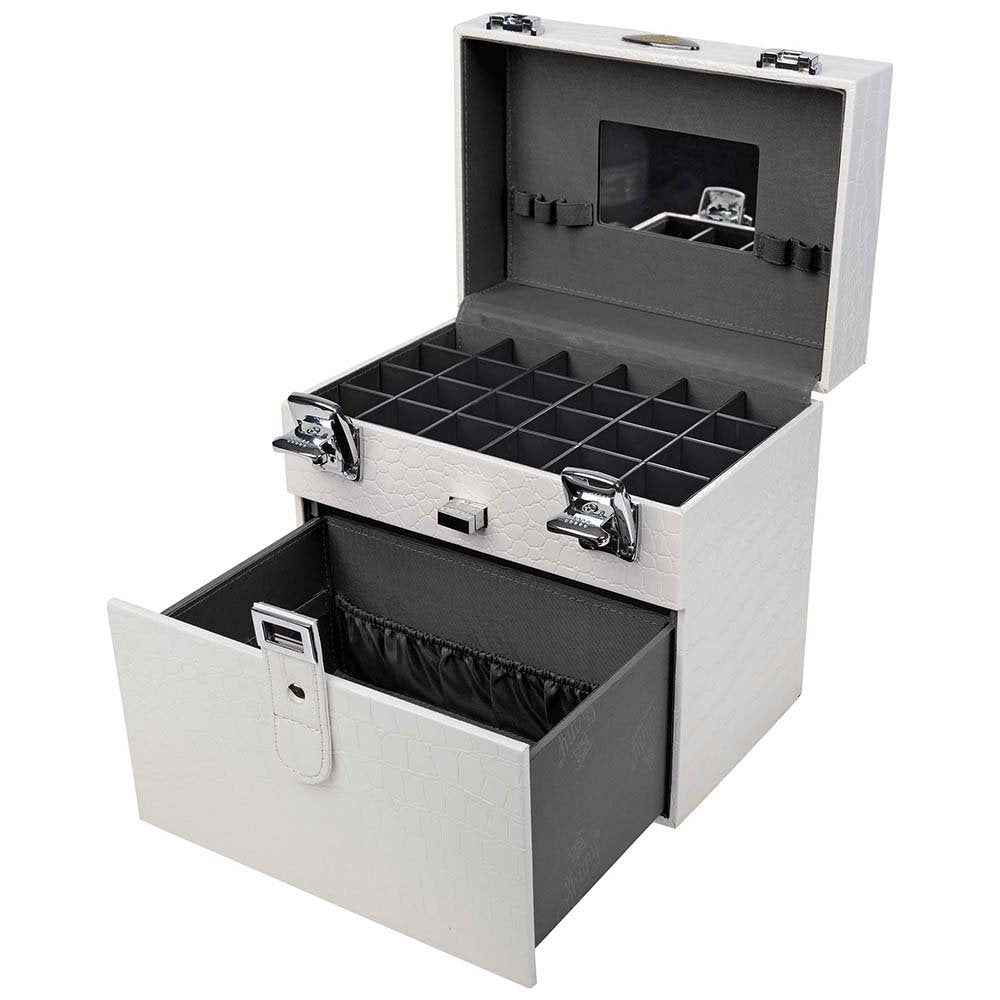 SHANY Color Matters - Makeup Travel Case Nail Accessories Organizer and Makeup Train Case - Makeup Storage Box - White Lily