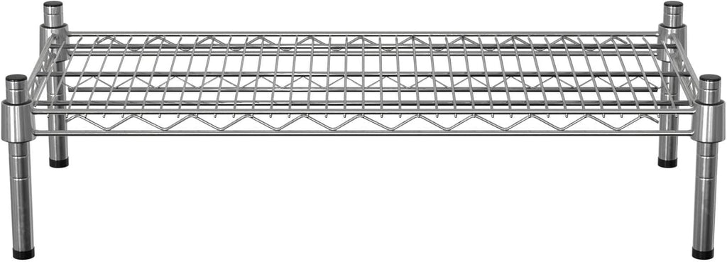 14" x 30" NSF Chrome Wire Stationary Dunnage Storage Rack with 8" Posts, Ideal for Commercial Kitchen, Home, Garage, Warehouse, Shelters