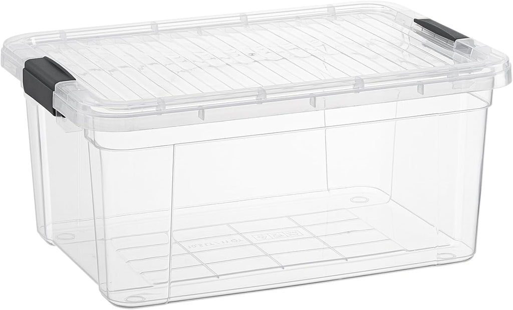 Superio Clear Plastic Storage Bin with Lid, 11 Qt, Non-Toxic, BPA Free, Odor Free, Organizer Storage Box, Stackable Plastic Tote for Home, Garage, School, and Office