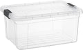 Superio Clear Plastic Storage Bin with Lid, 11 Qt, Non-Toxic, BPA Free, Odor Free, Organizer Storage Box, Stackable Plastic Tote for Home, Garage, School, and Office