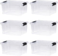 Superio Storage Bins with Lids- 6 Pack, 6.6 Qt Clear Boxes for Organizing, Stackable Plastic Containers- BPA Free, Non-Toxic, Odor Free, Organizer for Home, Office, Dorm