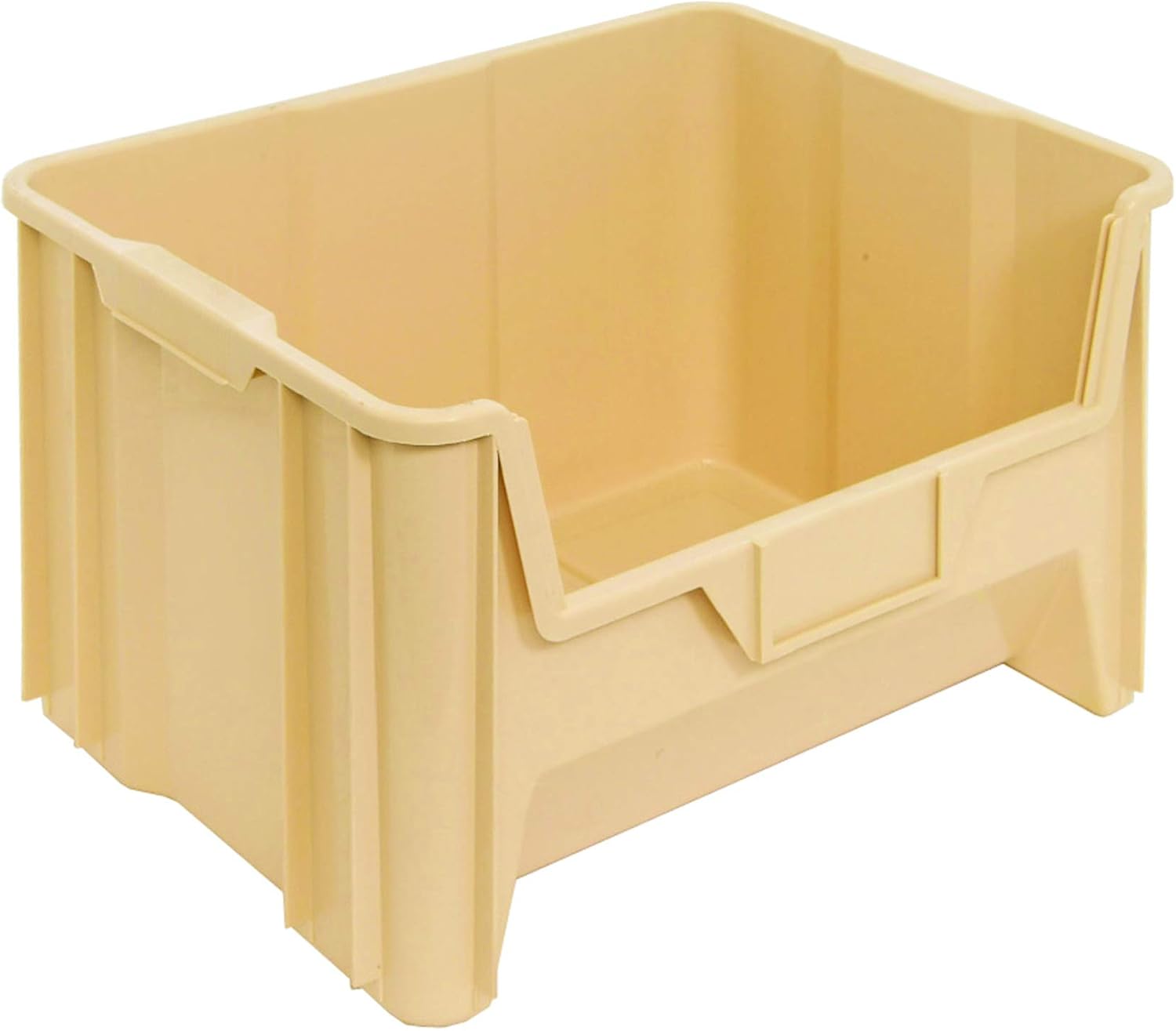 Hudson Exchange 20" x 15" x 12.5" (3 Pack) Plastic Giant Stackable Hopper Bin Container, Tan