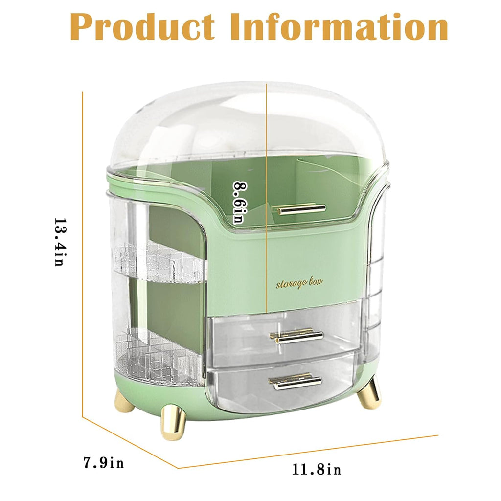 Makeup Organizer & Skincare Organizers, Cosmetic Organizer Box for Countertop with Lid & Drawers, Make Up Storage Organizer with Waterproof & Dustproof Cover, Birthday Gifts for Vanity Women Girls