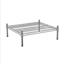 21" x 24" NSF Chrome Wire Stationary Dunnage Storage Rack with 8" Posts, Ideal for Commercial Kitchen, Home, Garage, Warehouse, Shelters