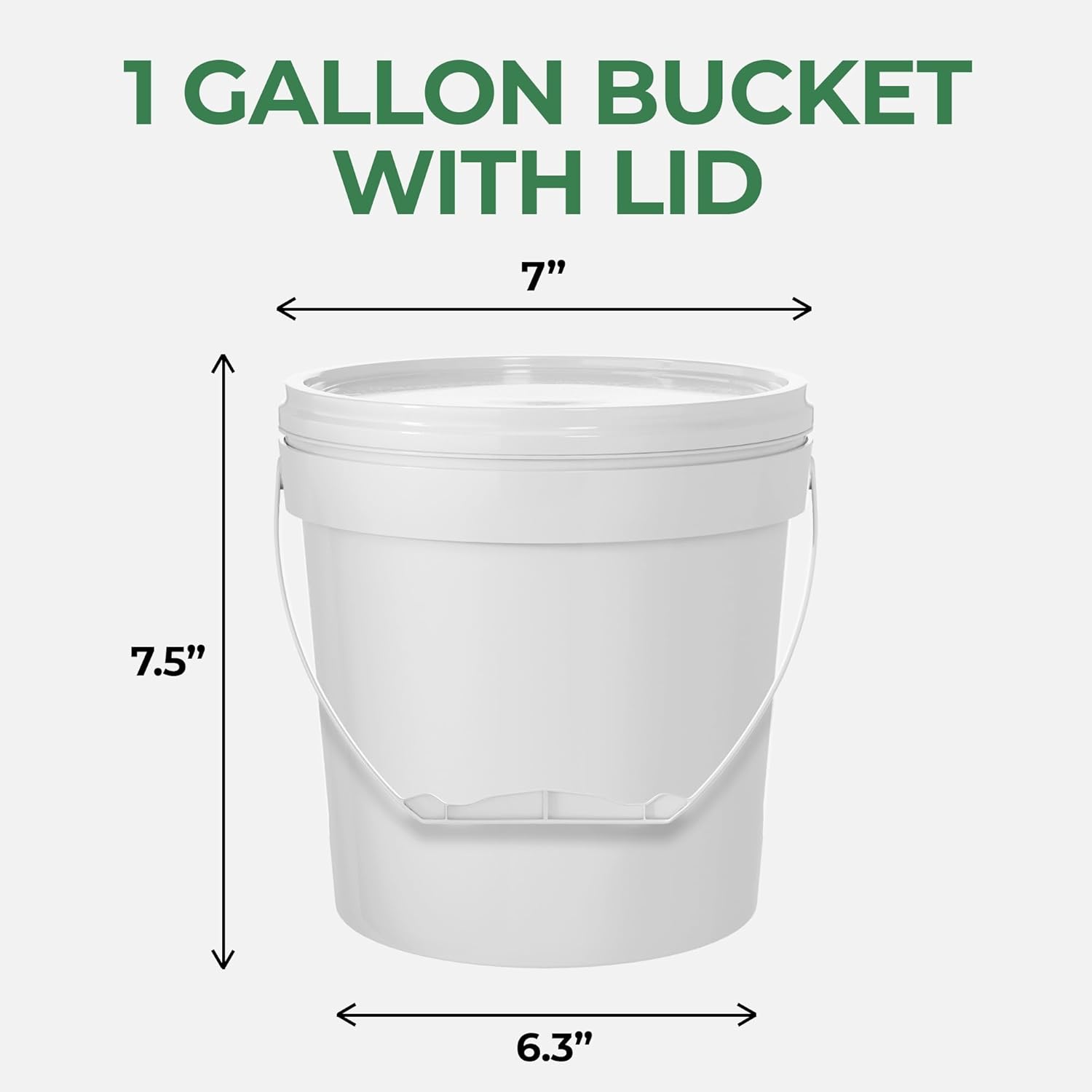 EconoHome 1 Gallon Food Grade Round Plastic Bucket - Food Storage Deli Containers with Lids Ideal for Ice Cream, Soup, and Prep Containers - BPA-Free, Premium HDPE - 120 Pack