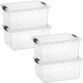 Superio Storage Bins with Lids - Clear Boxes for Organizing, Stackable Plastic Containers - BPA Free, Non-Toxic, Odor Free, Organizer for Home, Office, Dorm(4 Pack, 11 Qt)