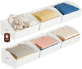 Large Closet Organizers and Storage Bins - 6 Pack Trapezoid Storage Baskets for Shelves, Foldable Fabric Baskets with Handles Ideal for Closet, Basket, Wardrobe and Shelf Storage, White