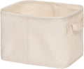 Decorative Basket Rectangular Fabric Storage Bin Organizer Basket with Handles for Clothes Storage (11.6 x 8 x 7.8, Beige)