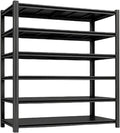 Industrial Storage Rack,Heavy-Duty Steel Shelving Unit,6-Tier Multi-Purpose Garage Organization System Black 83" H x 54.5" W x 22.8" D