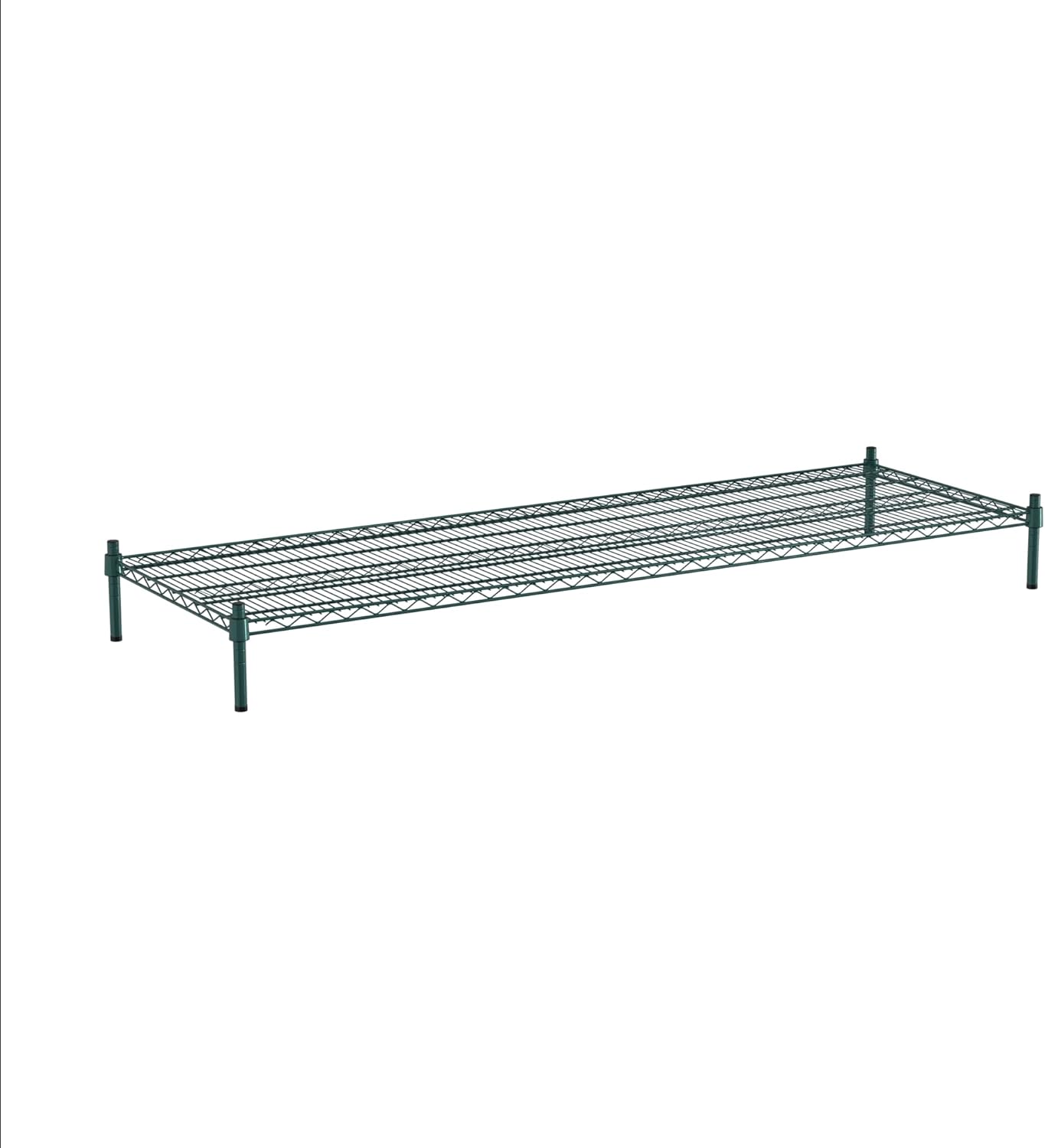 24" x 72" NSF Green Wire Stationary Dunnage Storage Rack with 8" Posts Ideal for Commercial Kitchen Home Garage Warehouse Shelters