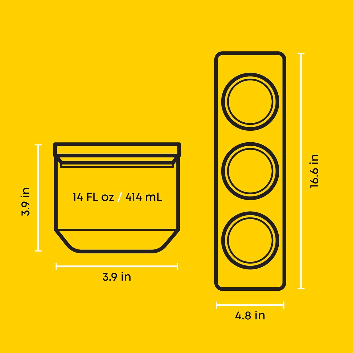 JoyJolt Holden 14oz Stackable Glass Storage Containers with Lids and Wooden Tray, Small Airtight Food Canister Set of 3 with Acacia Wood Lids, Round Clear Stacking Pantry and Kitchen Containers