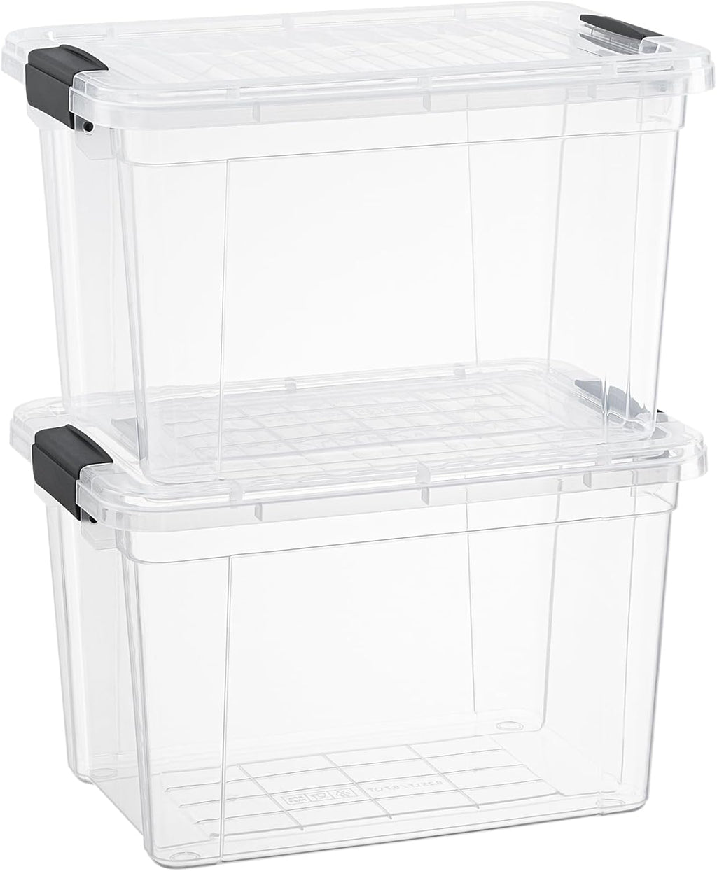 Superio Clear Storage Boxes with Lids, 8.75 Quart Plastic Container Bins for Organizing, Stackable Crates, BPA Free, Non Toxic, Odor Free, Organizers for Home, Office, School, and Dorm