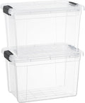 Superio Clear Storage Boxes with Lids, 8.75 Quart Plastic Container Bins for Organizing, Stackable Crates, BPA Free, Non Toxic, Odor Free, Organizers for Home, Office, School, and Dorm