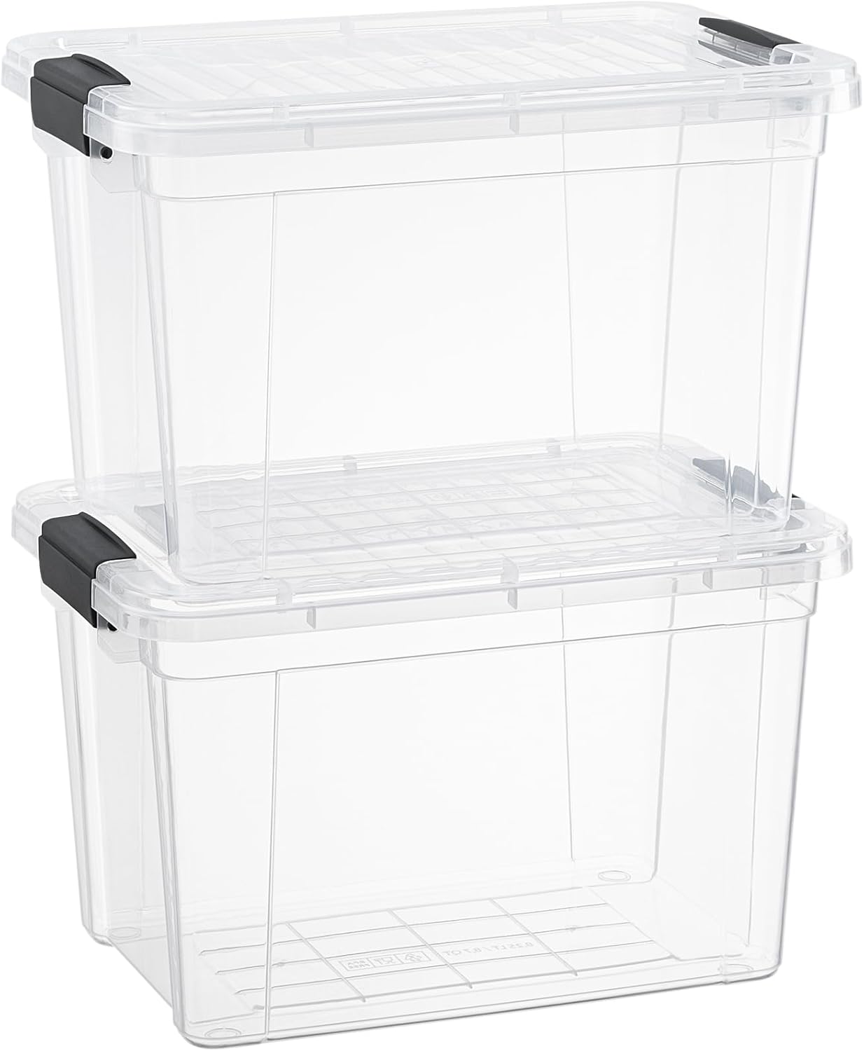 Superio Clear Storage Boxes with Lids, 8.75 Quart Plastic Container Bins for Organizing, Stackable Crates, BPA Free, Non Toxic, Odor Free, Organizers for Home, Office, School, and Dorm