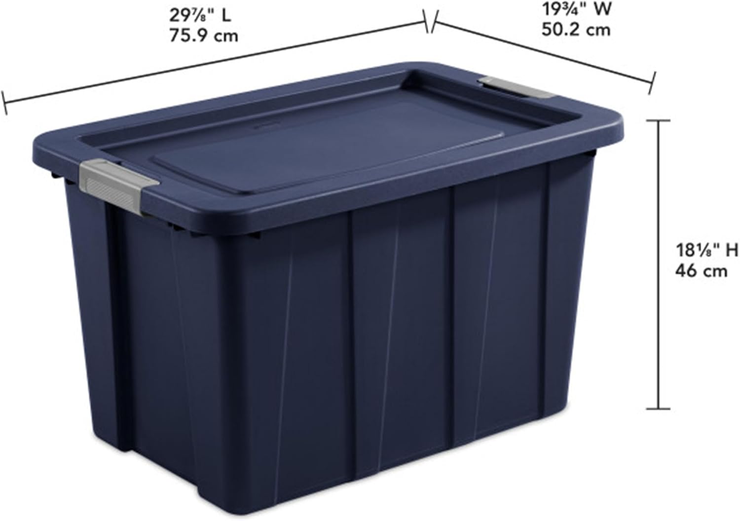Sterilite 8-Pack Storage Bins with Lids, Heavy Duty Totes, Tuff1, 30 Gallon, Dark Indigo
