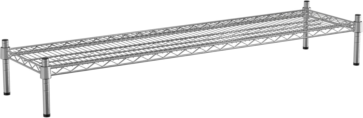 14" x 54" NSF Chrome Wire Stationary Dunnage Storage Rack with 8" Posts, Ideal for Commercial Kitchen, Home, Garage, Warehouse, Shelters