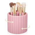 Anyoifax 360 Rotating Makeup Brush Holder 7 Slots Make Up Brush Organizer Removable Spinning Cosmetic Brushes Storage Pen Holder for Vanity, Dresser, Desk, Pink