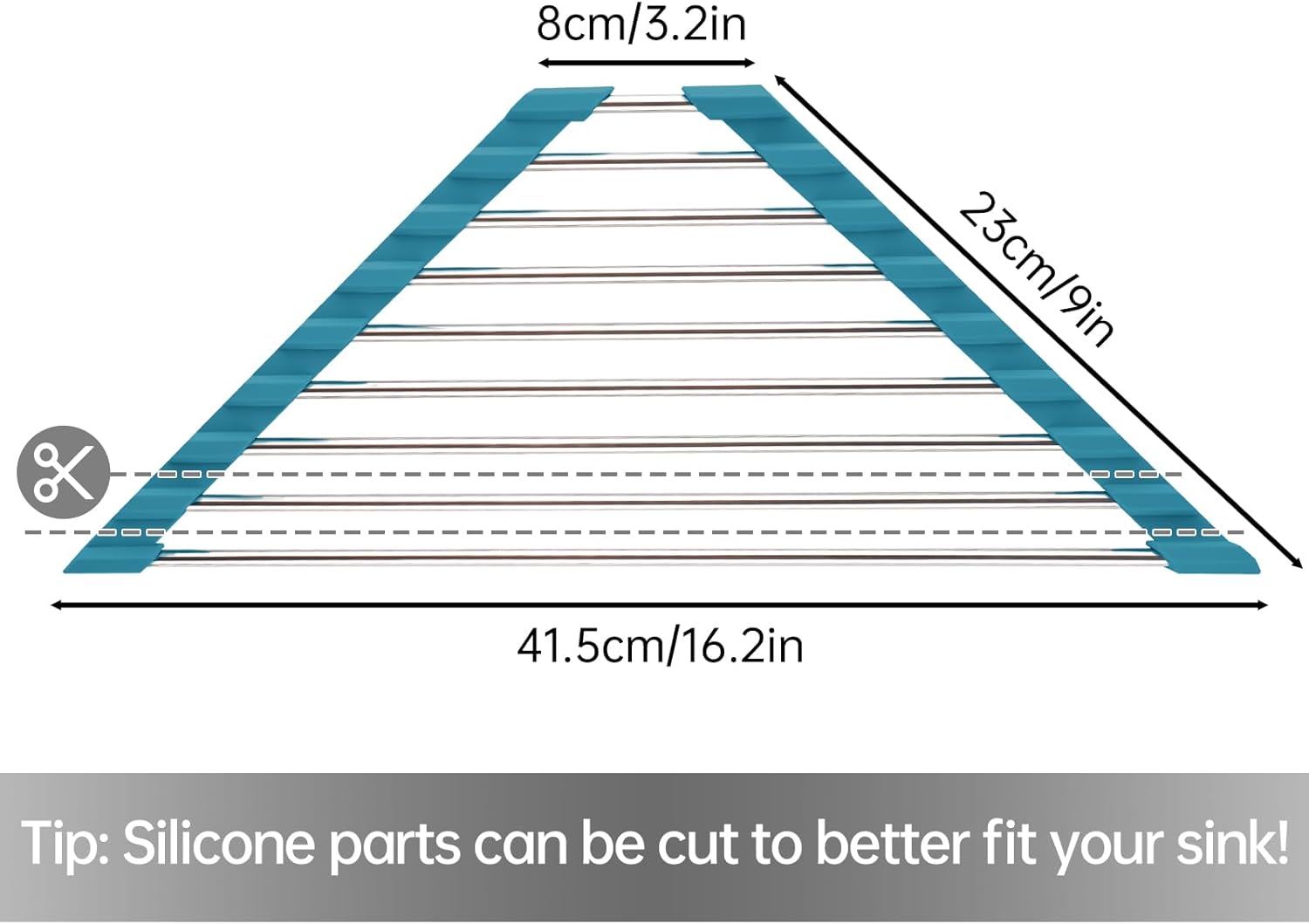 Tomorotec Triangle Roll-Up Dish Drying Rack for Sink Corner Small Foldable Stainless Steel Over The Sink Multipurpose Kitchen Drainer Caddy Organizer Storage Shelf Holder (Dark Green)