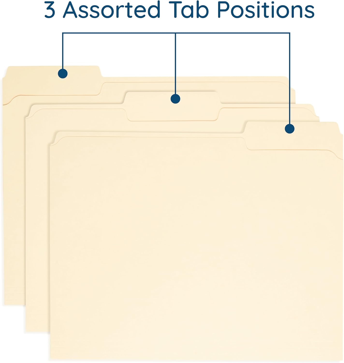 100 Blue Summit Supplies Heavy Duty File Folders Letter Size with 1/3 Cut Reinforced Tabs, Thick 14pt Manila Paper, Heavy Duty Manila Folders for Office, Home, or Classroom