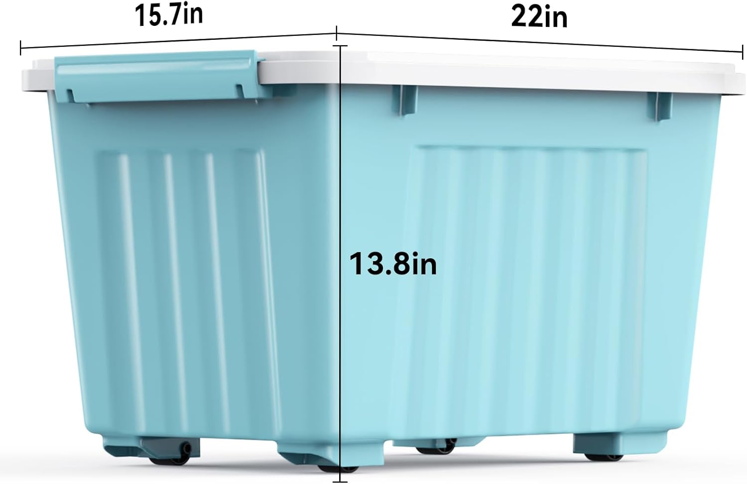 Nazhura 72 Quart Plastic Storage Bin, Stackable and Nestable Storage Boxes with Lids and Secure Latching Buckles, Large Storage Container (Blue, 72Quart-6Pack)