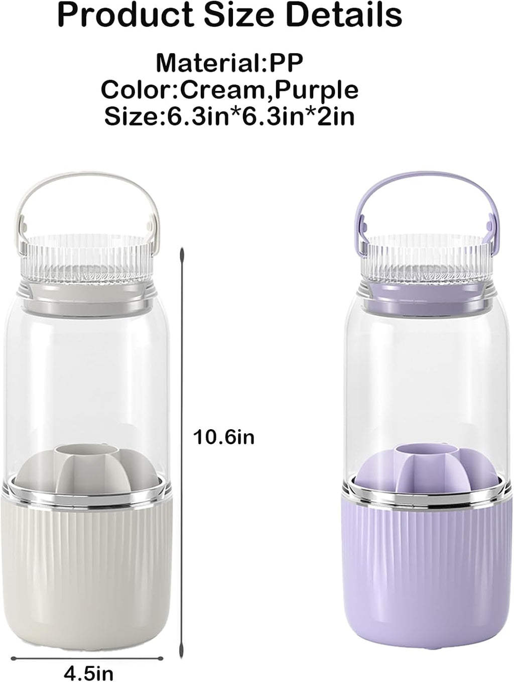 360 Rotating Makeup Brush Holder Organizer, Purple Plastic Cosmetic Organizer with Cleaning & Drying Function, Makeup Brush Holder for Vanity, Desktop, Bathroom