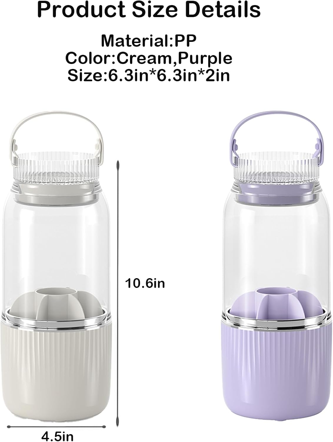 360 Rotating Makeup Brush Holder Organizer, Purple Plastic Cosmetic Organizer with Cleaning & Drying Function, Makeup Brush Holder for Vanity, Desktop, Bathroom
