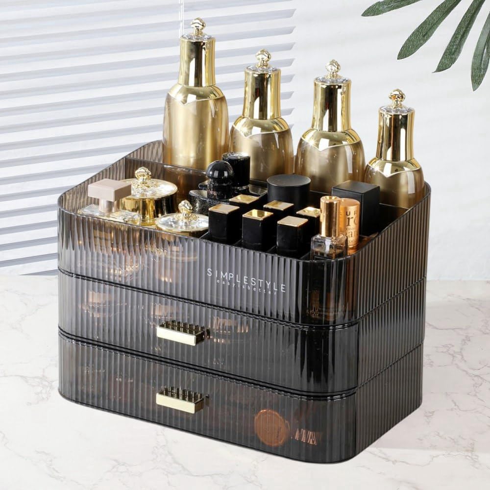 Makeup Organizer with Drawers Stackable Skincare Cosmetic Makeup organization for vanit Bathroom Desk Countertop