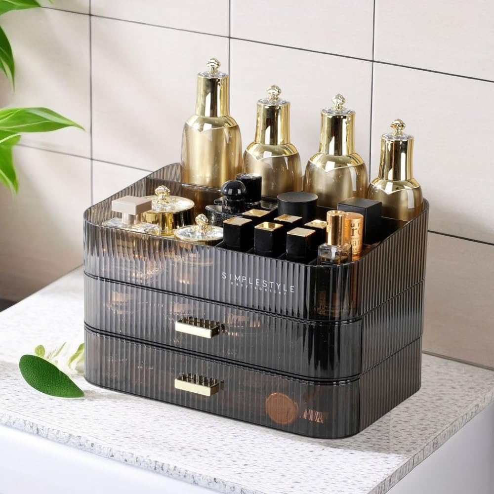 Makeup Organizer with Drawers Stackable Skincare Cosmetic Makeup organization for vanit Bathroom Desk Countertop