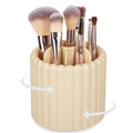 Anyoifax 360 Rotating Makeup Brush Holder 7 Slots Make Up Brush Organizer Removable Spinning Cosmetic Brushes Storage Pen Holder for Vanity, Dresser, Desk, Beige