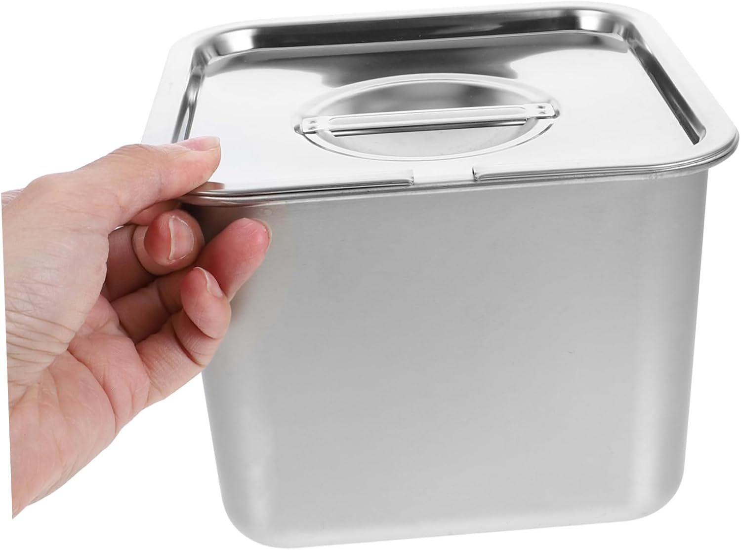 Stainless Steel Ice Tub Freezer Ice Container Homemade Yogurt Airtight Storage Container Cover