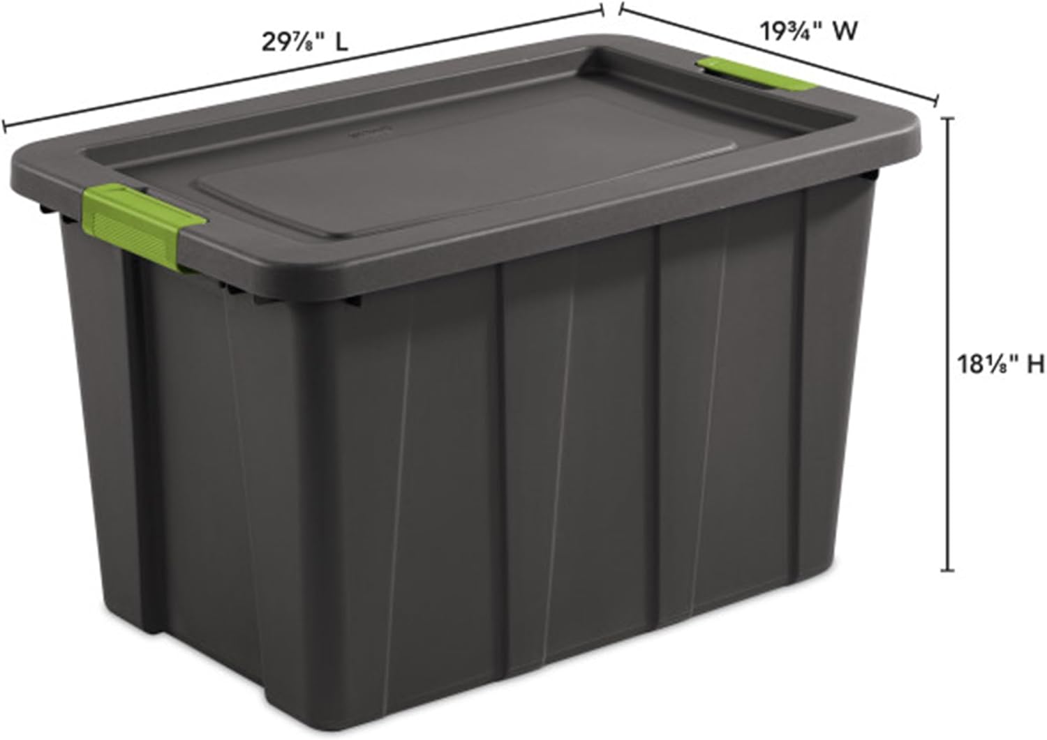 Sterilite 12-Pack Storage Bins with Lids, Heavy Duty Totes, Tuff1, 30 Gallon, Flat Gray