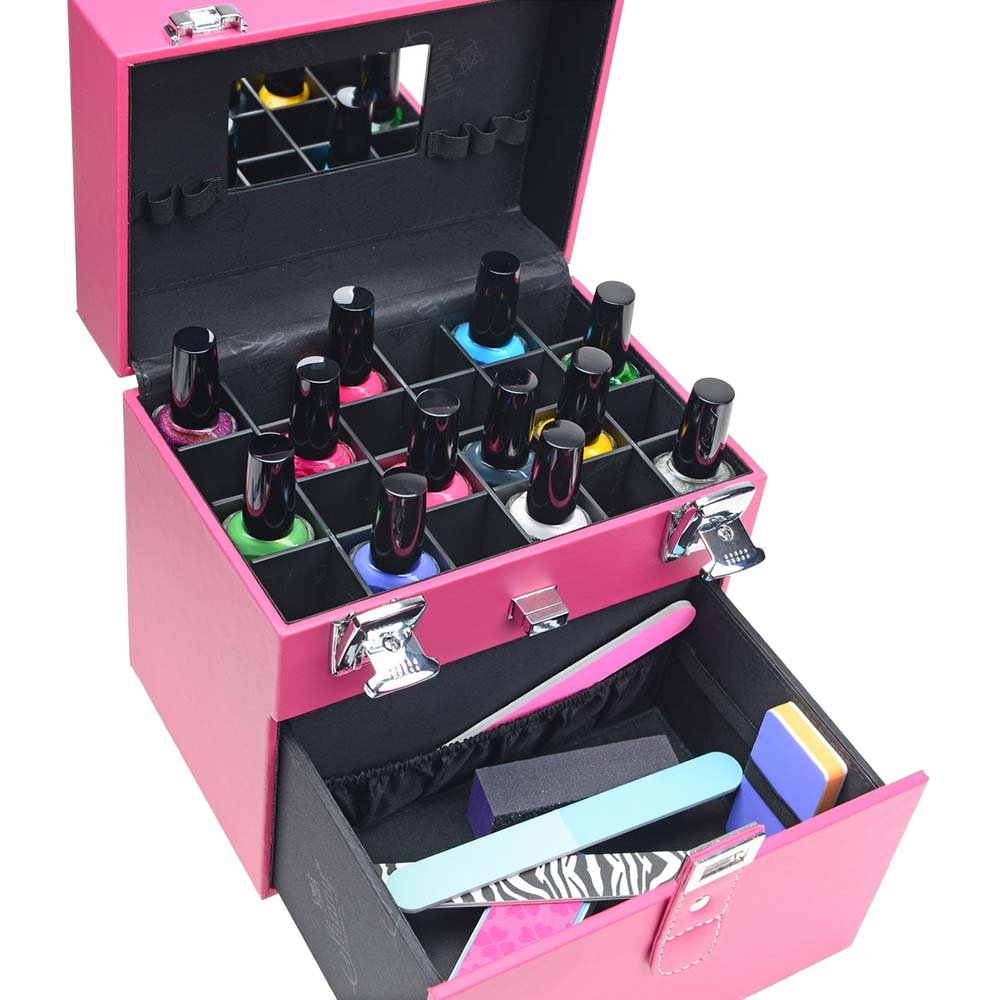 SHANY Color Matters - Makeup Travel Case Nail Accessories Organizer and Makeup Train Case - Makeup Storage Box - Sugar Gum