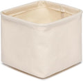 Foldable Storage Bins with Lids Cotton Canvas Rectangular Storage Box Ideal for Organization Lightweight and Durable (5.12 x 5.12 x 4.72)