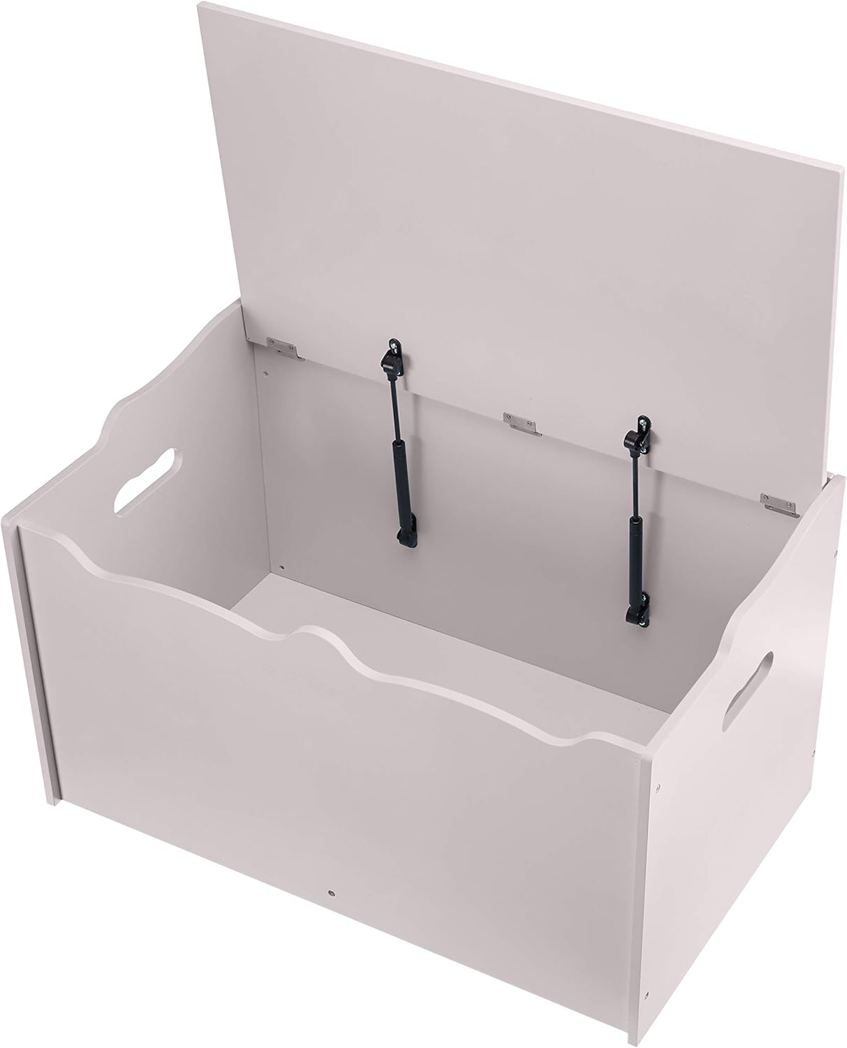 Amazon Basics Kids Toy Box, Wooden Organizer Storage Chest, Gray, 30" x 18" x 19"