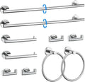 10-Piece Towel Bar Set Polished Chrome Bathroom Hardware Accessories Set Upgraded Towel Hooks Towel Holder Set for Bathroom Stainless Steel Wall Mounted 23.6 Inch